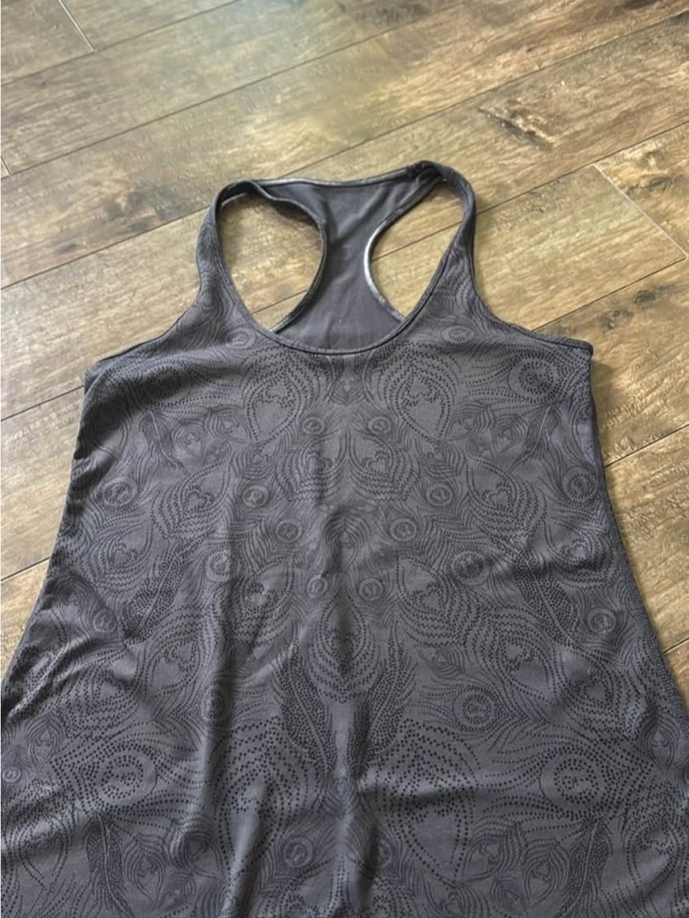 lululemon athletica Black Racerback Tank with Subtle Pattern